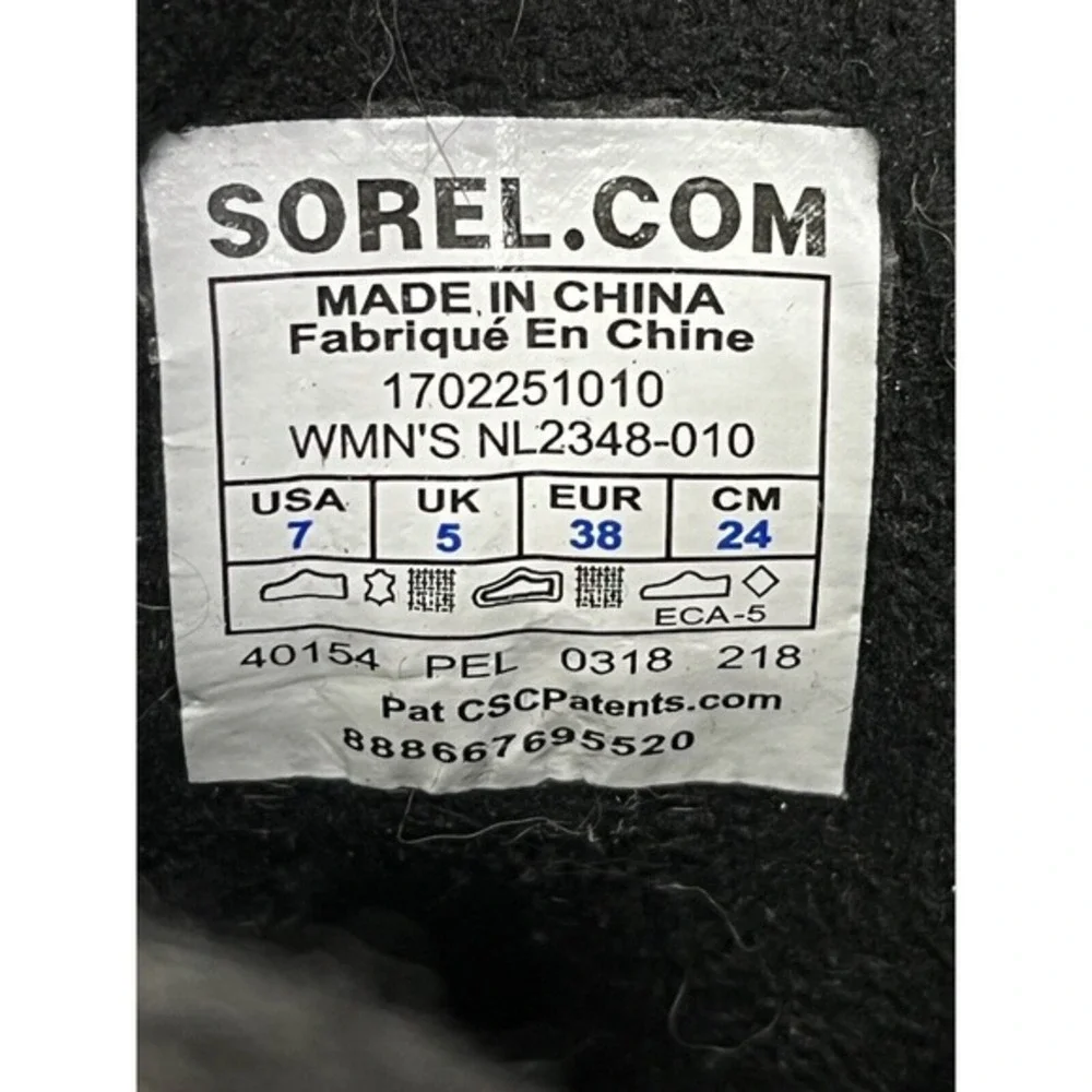 Sorel Slimpack II Lace Boots Womens 7 Black Kettle Waterproof Leather NL2348-010